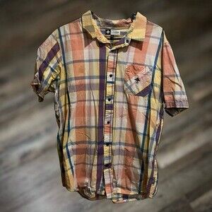 LRG Lifted Research Group Men's Plaid Short Sleeve Button Up XL Shirt - VTG/Rare